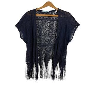 Maurices Womens Kimono Cardigan Size Small/Medium Fringe Western Rodeo Cowgirl